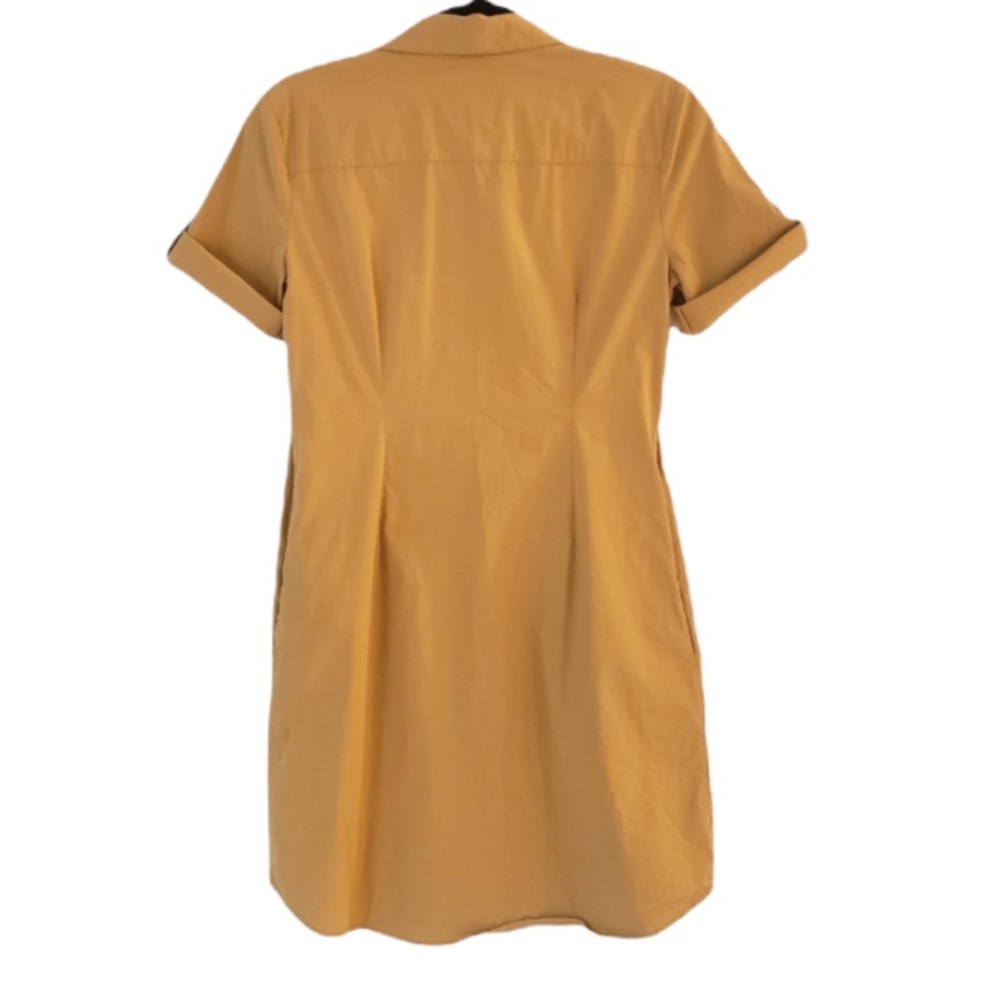 Theory Mustard Yellow Poplin Button Up Shirt Dress size women's 2 - Picture 5 of 7